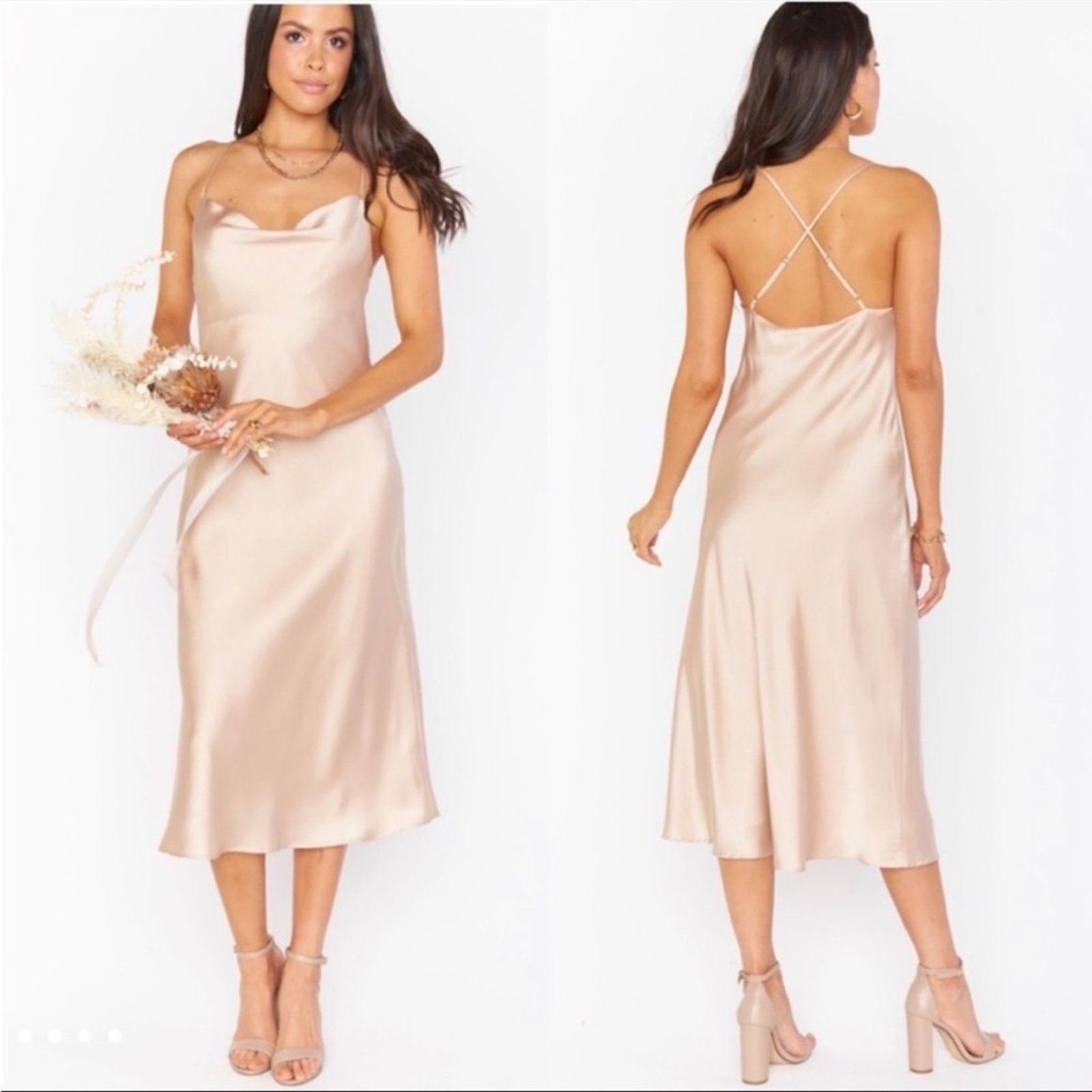 Nwt Show Me Your Mumu Verona Cowl Dress Champagne Luxe Size S